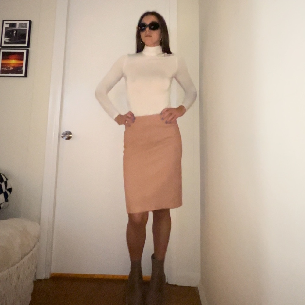 Neiman Marcus knee-length leather skirt